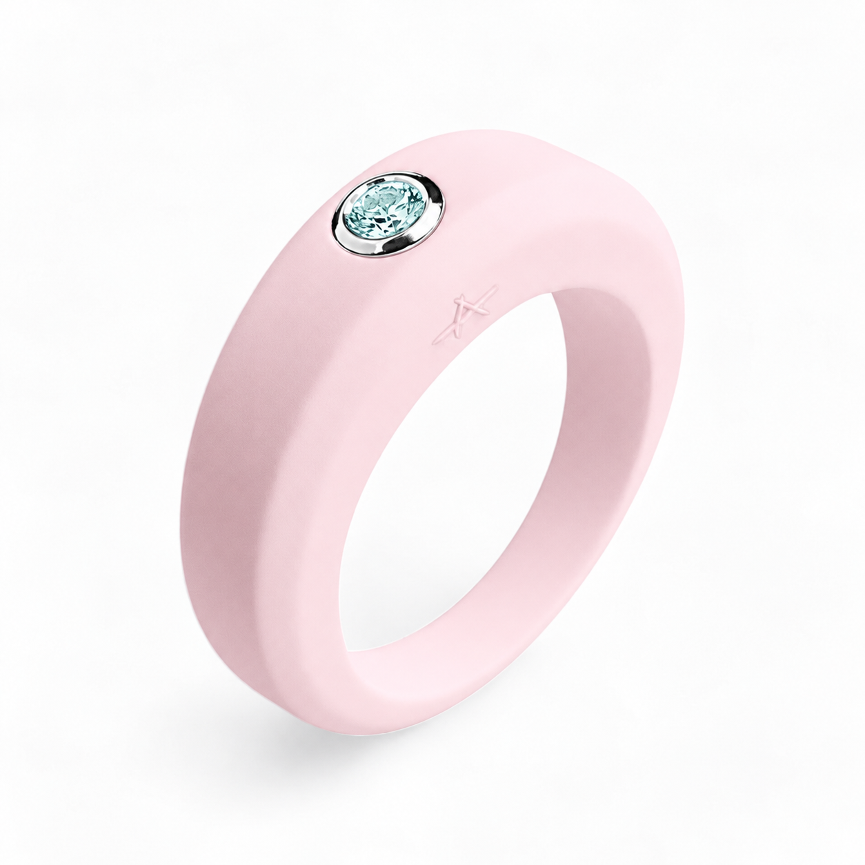 Powder pink silicone ring