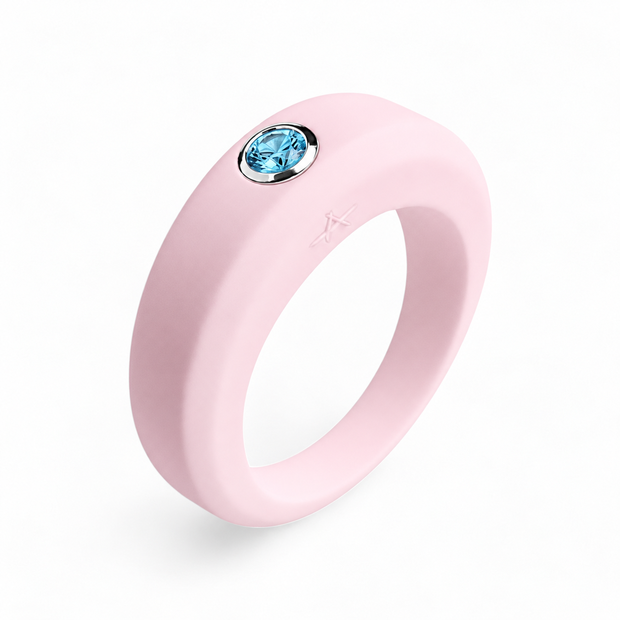Powder pink silicone ring