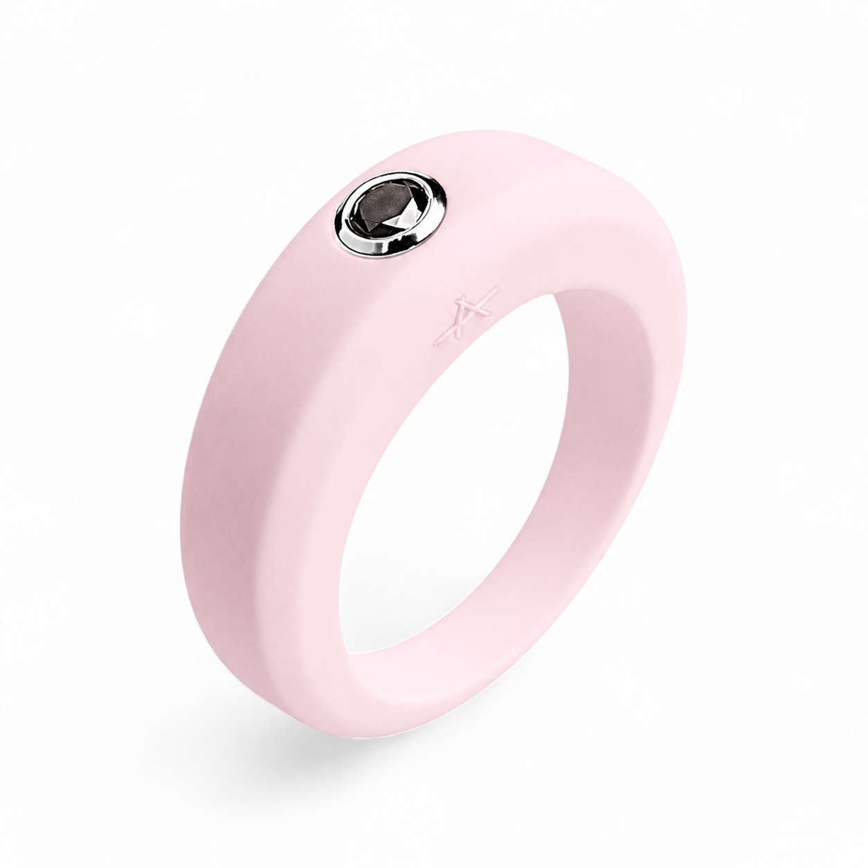 Powder pink silicone ring