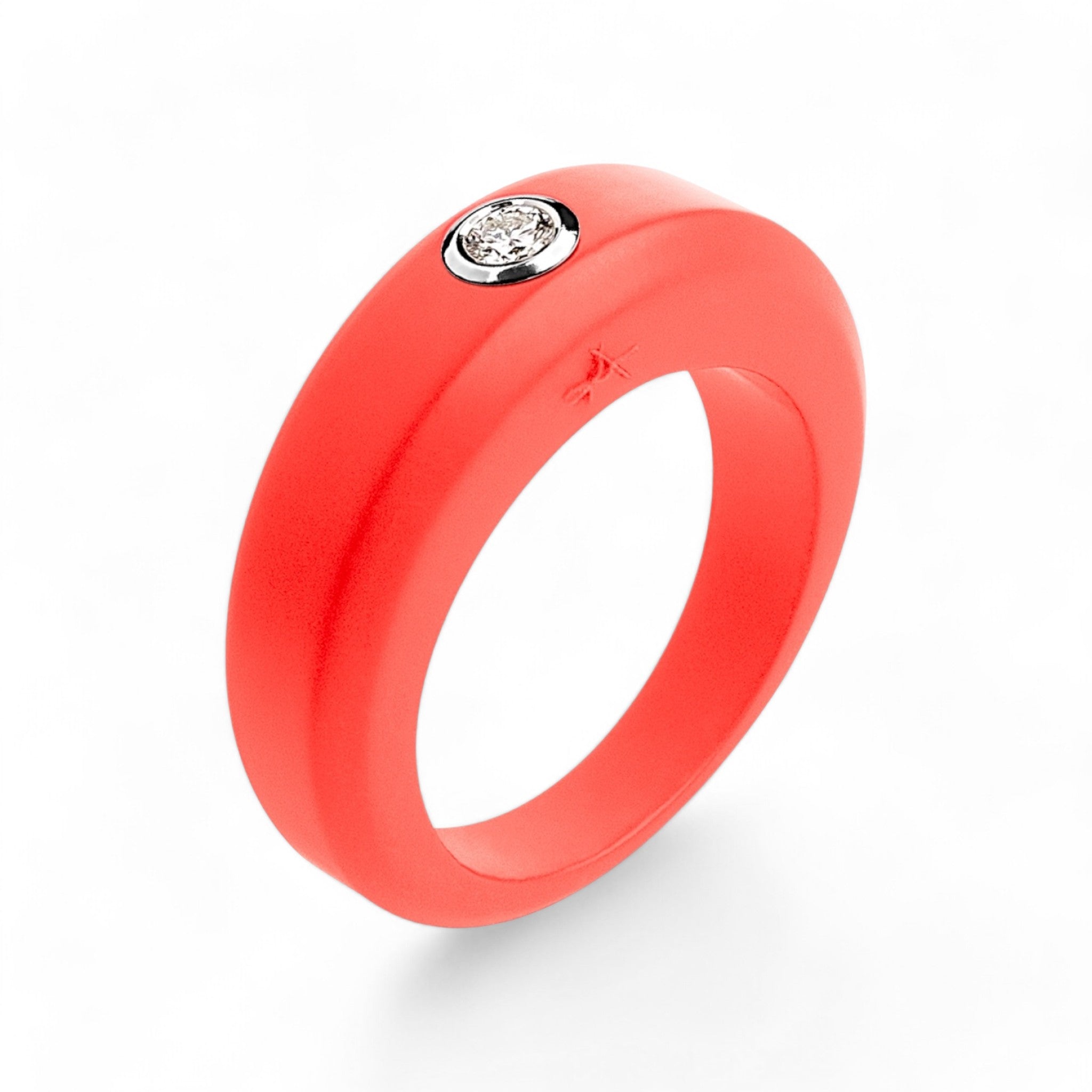 Bague orange fluo en silicone